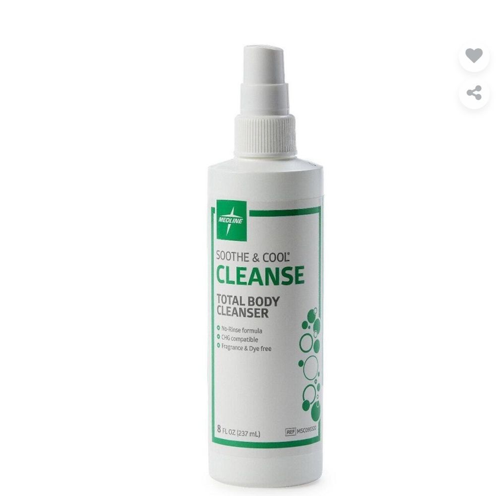 Medline Soothe & Cool No-Rinse Body Cleanser NEW